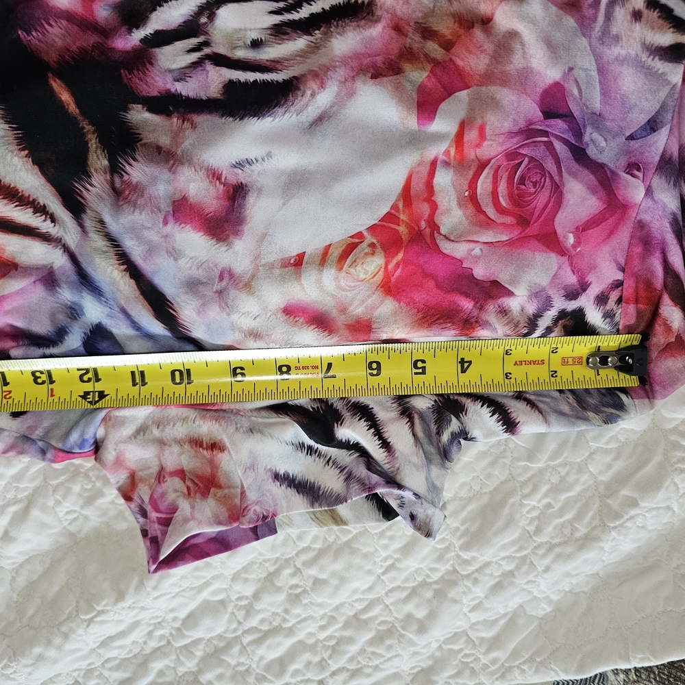 Boston Proper sz Large XL Vibrant Floral Zebra Knit Top - Picture 8 of 9